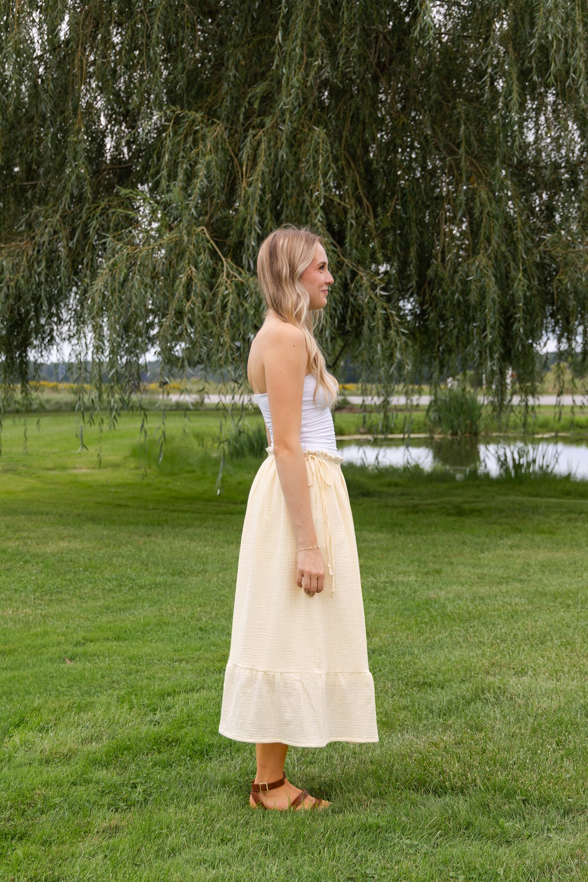 Soleil Maxi Skirt - Size Adjustable - Butter Yellow