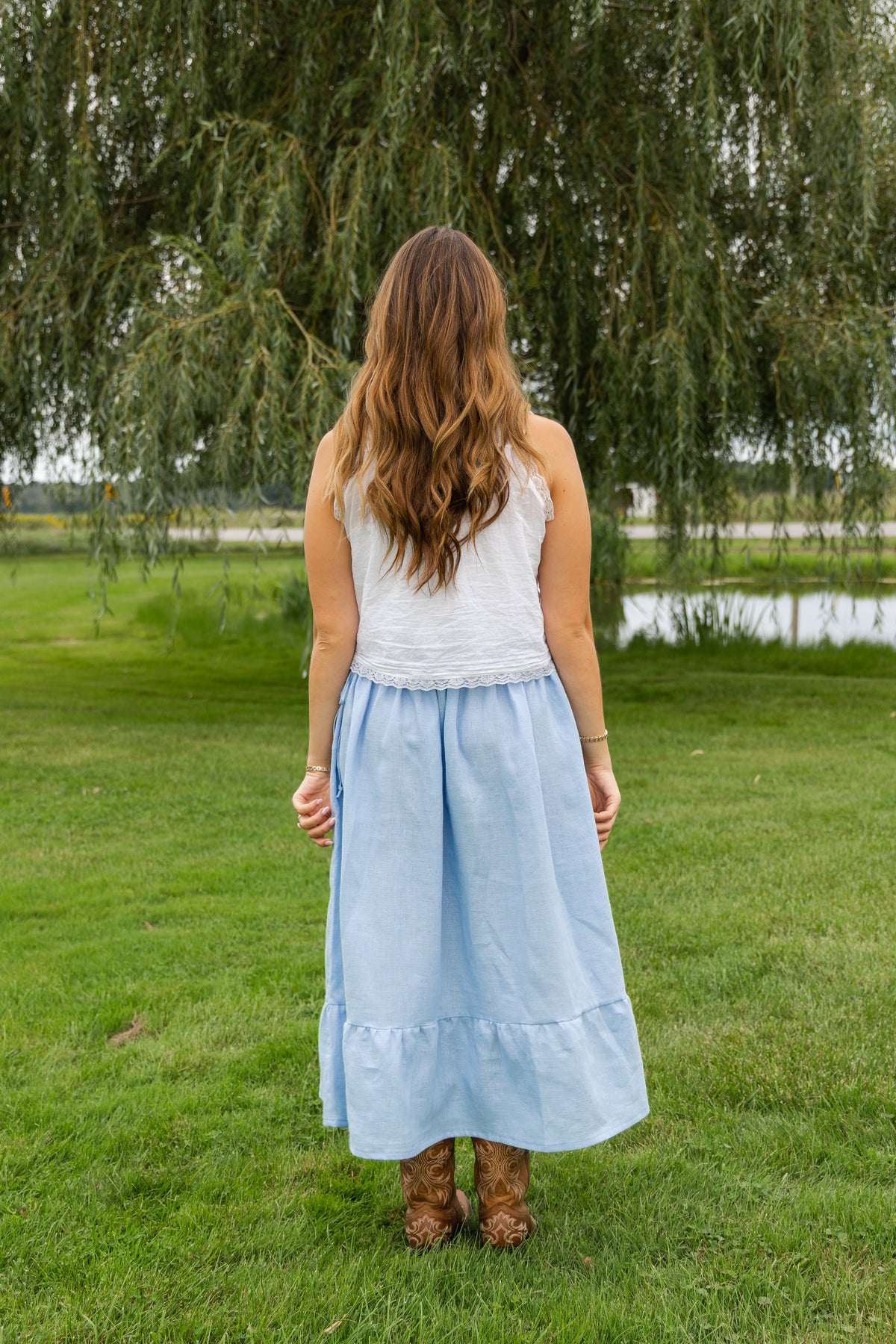 Soleil Maxi Skirt - Size Adjustable - Forget Me Not Blue